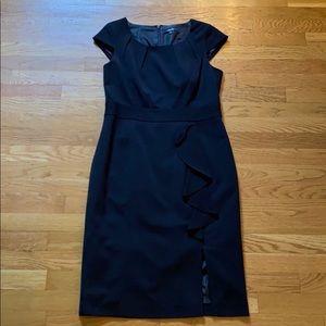 Black dress size 8 with ruffle in front